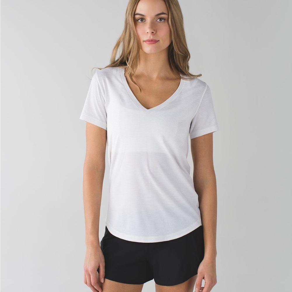 Lululemon What The Sport Tee Heathered White